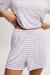 So Soft Short Sleeve Jersey Sleep Set, LILAC/WHITE STRIPE - alternate image 2