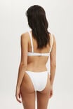Fixed Tie Side Brazilian Bikini Bottom, WHITE JACQUARD - alternate image 3