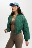 Quilted Rib Bomber Jacket, SPORTY GREEN - alternate image 1