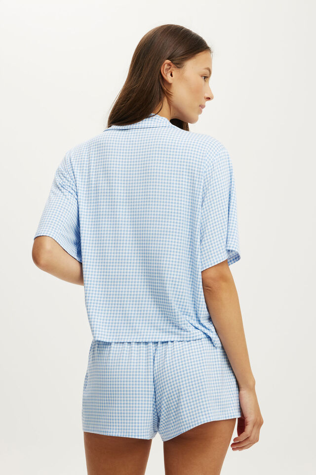 Slinky Soft Short Sleeve Set, EMMY GINGHAM WHITE/GUMBALL