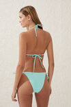Fixed Tie Side Brazilian Bikini Bottom, BLEACHED AQUA CRINKLE - alternate image 3