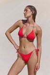 Fixed Tie Side Brazilian Bikini Bottom, LOBSTER RED - alternate image 1