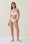 High Side Brazilian Seam Bikini Bottom, WHITE WIDE RIB - alternate image 1