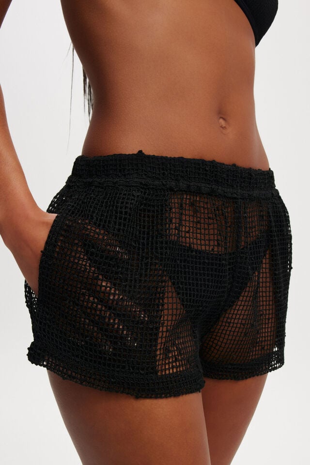 The Essential Beach Short, BLACK/OPEN MESH