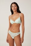Butterfly Lace Thong Brief, SPEARMINT - alternate image 4