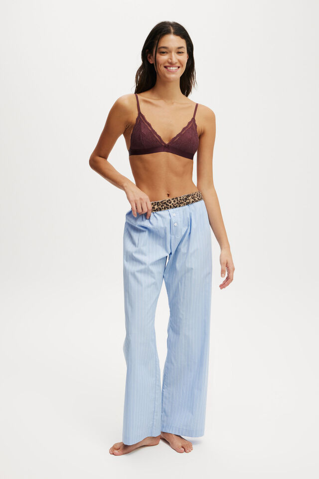 Personalised Boyfriend Boxer Pant, LIGHT BLUE/WHITE STRIPE CONTRAST