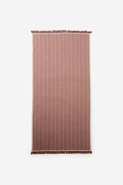 Lucia Lightweight Towel, TOFFEE BEAN PINSTRIPE