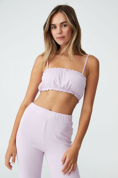 Sleep Recovery Crop Top, PINK ORCHID RIB