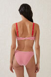 U Front Scoop Bikini Top, LOBSTER RED CRINKLE STRIPE - alternate image 3