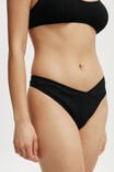 Organic Cotton Pointelle G String Brief, BLACK POINTELLE - alternate image 2