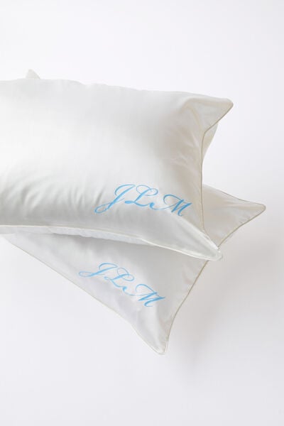 Satin Pillowcase Set Personalised, GARDENIA