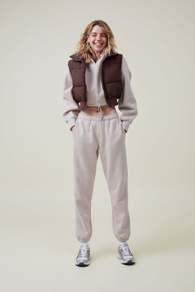 The Mother Cropped Puffer Vest, CEDAR BROWN
