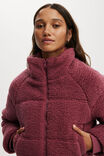 The Mother Puffer Cropped Sherpa Jacket, DRY ROSE - alternate image 2