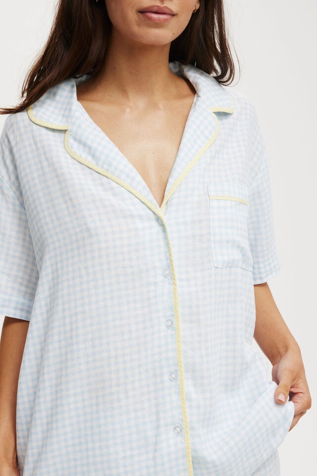 Body Woven Sleep Set, FLOSSY GINGHAM BLUE