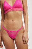 Holly Lace Tanga G String Brief, CHARMING PINK - alternate image 2