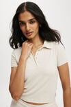 Sleep Recovery Polo Top, CREAM MARLE - alternate image 2