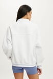 Plush Oversized Rugby Sweatshirt, WHITE - example image 3
