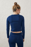 Ultra Soft Fitted Long Sleeve Top, NAVY PEONY - alternate image 3