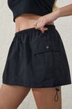 Woven Cargo Mini Skirt, BLACK - alternate image 2
