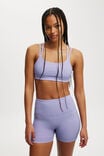 Strappy Sports Crop, PURPLE ROSE RIB - alternate image 1