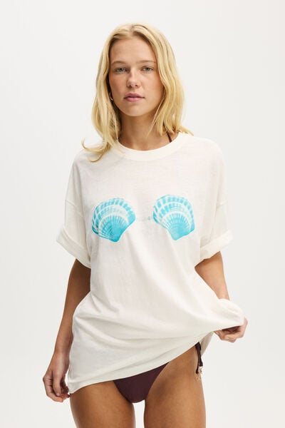 The Resort Oversized Tee, VINTAGE WHITE/BIKINI SHELLS