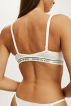 Branded Cotton Wirefree Bra, WHITE - example image 5