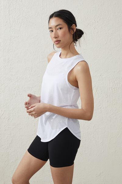 Active Curve Hem Tank, WHITE