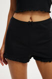 Rib Ruffle Short, BLACK - alternate image 2