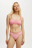 Organic Cotton Pointelle G String Brief, LOLA CHECK RED/PINK - alternate image 4