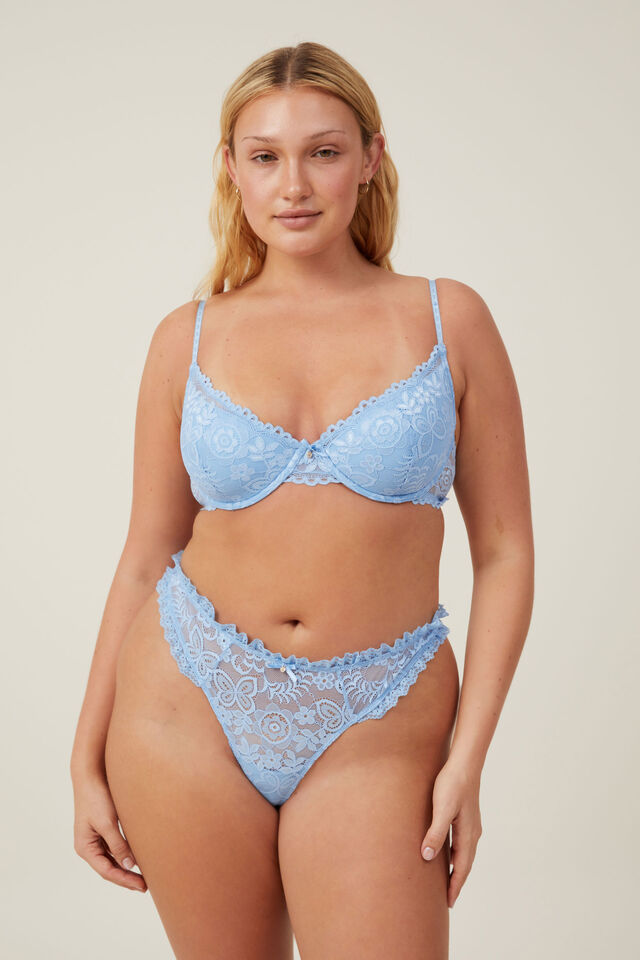 Butterfly Lace Thong Brief, DREAM CLOUD