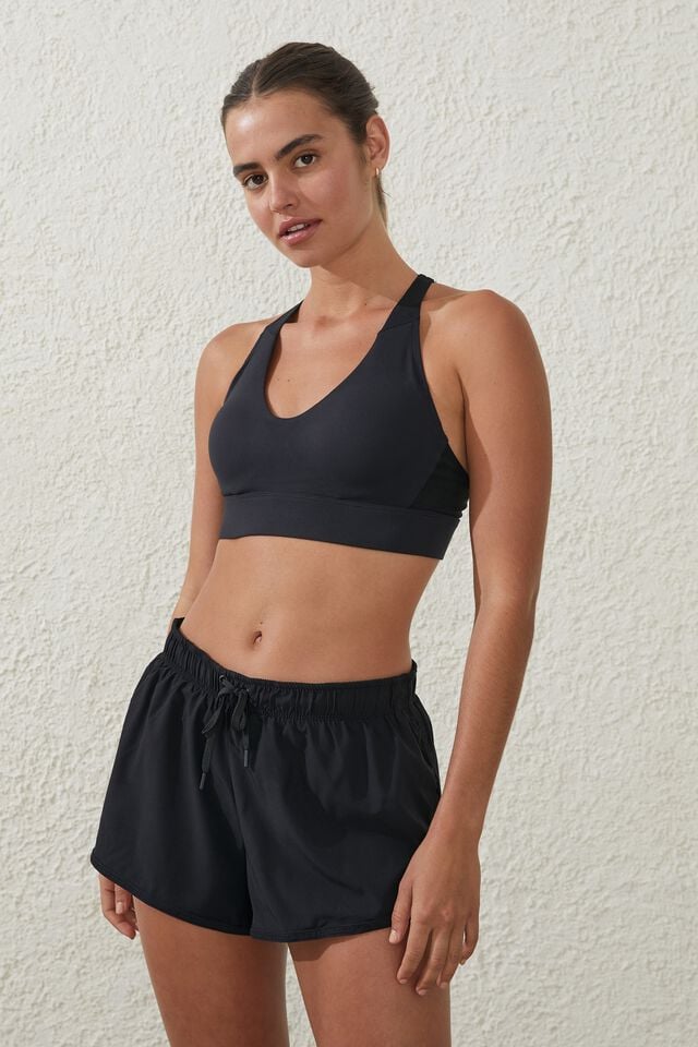 Cotton On Body WORKOUT CROP - Medium support sports bra - black 