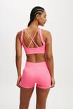 Seamless Plunge Strappy Back Crop, WASHED NEON PINK - alternate image 3