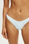Soft Dip High Side Brazilian Bikini Bottom, BOHO STAMP DITSY BLUES - example image 2