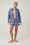 Flannel Boyfriend Long Sleeve Shirt Personalised, NAVY/BLUE CHECK - alternate image 4