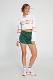Polo Long Sleeve Top, WHITE/PEACH SAND PLACEMENT STRIPE