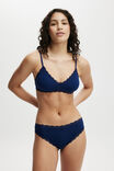Organic Cotton Lace Cheeky Brief, VOYAGE BLUE POINTELLE - alternate image 4