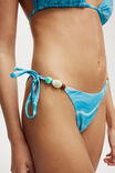 Fixed Tie Side Cheeky Bikini Bottom, WATERCOLOUR BLUES - alternate image 2