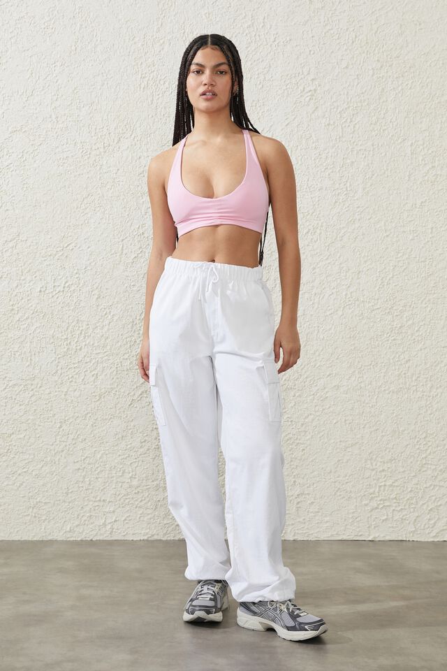 Ultra Luxe Strappy Back Crop, PINK FIZZ