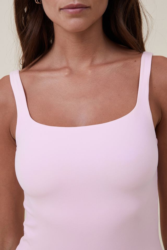 Soft Lounge Square Neck Bodysuit, TENDER TOUCH PINK