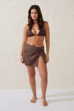 Beach Sarong Mini Skirt, BROWNIE - alternate image 1