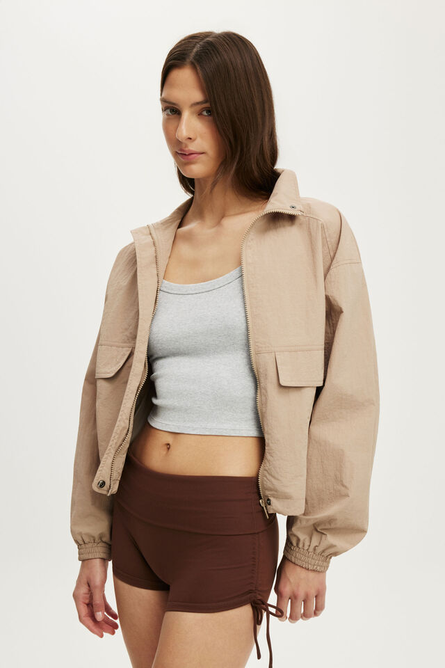 Ultra Soft Tie Side Roll Over Micro Short, CHESTNUT