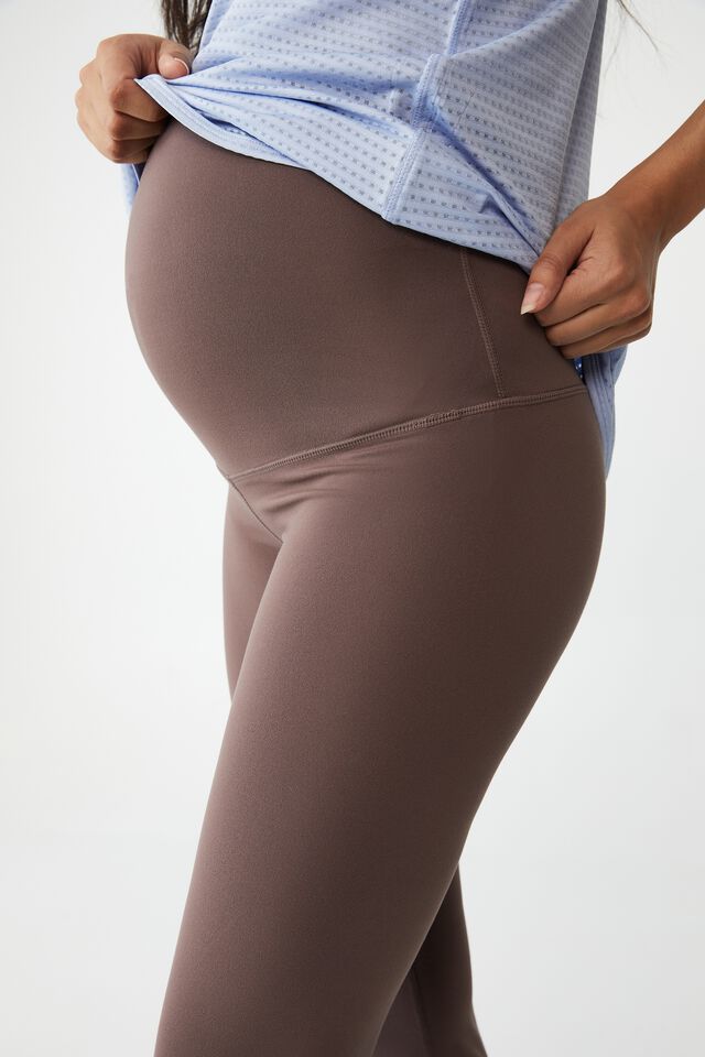 Maternity Ultra Soft Movement Full Length Tight, BROWNIE