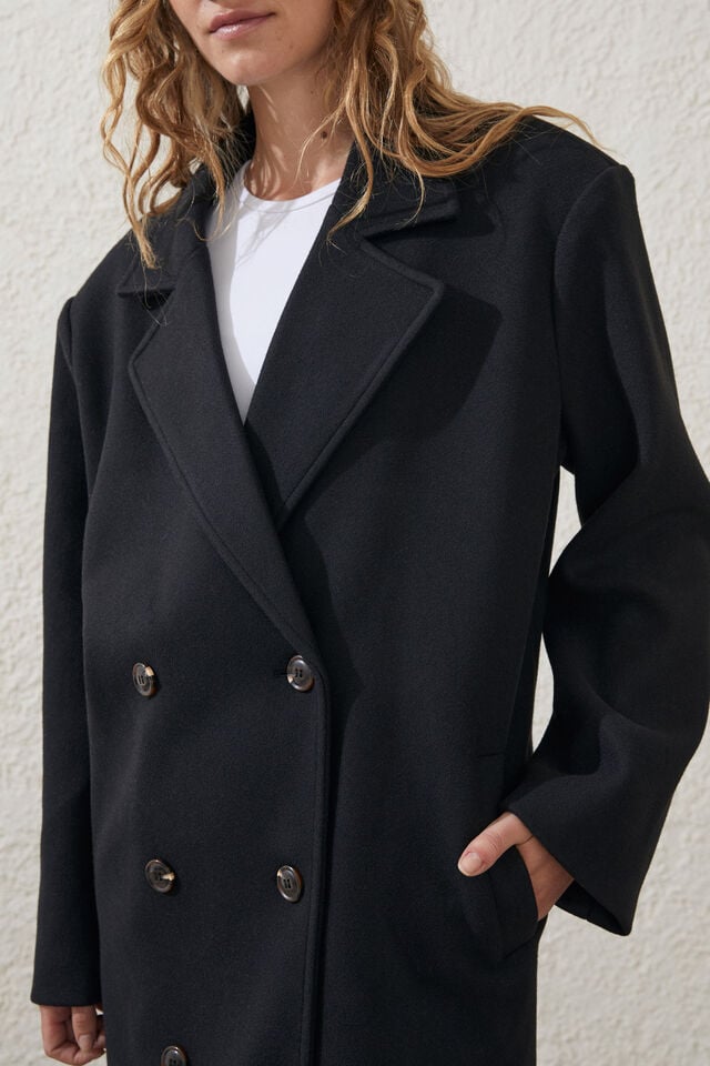 Winter Longline Coat, BLACK