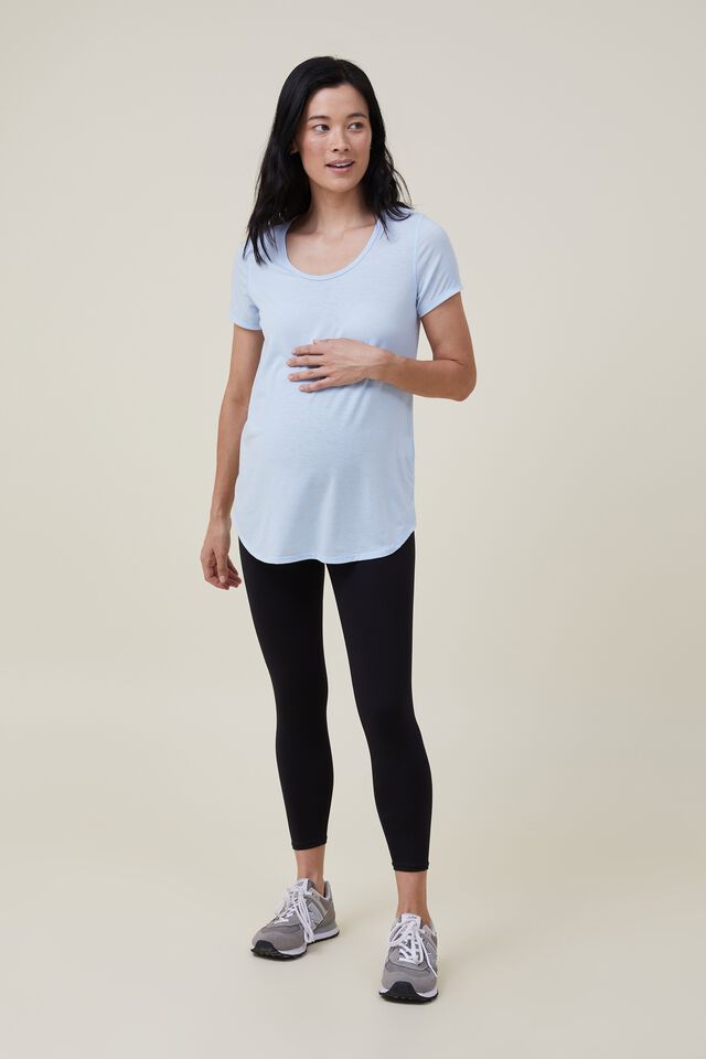 Maternity Gym T Shirt, SILKY BLUE