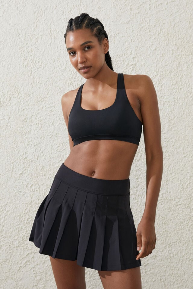Ultra Soft Pleat Skirt, BLACK