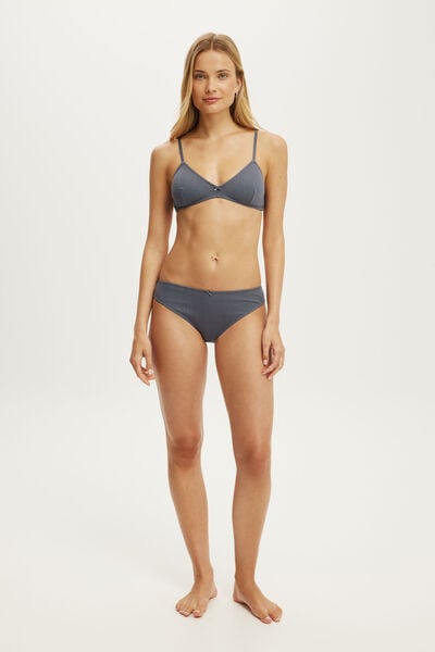 Cotton Pointelle Bikini Brief, STORMWASH BLUE