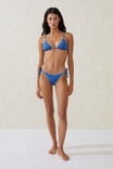 Fixed Tie Side Brazilian Bikini Bottom, SPRING BLUE/BLANKET STITCH - alternate image 1