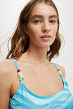 Thin Strap Low Scoop One Piece Cheeky, WATERCOLOUR BLUES - alternate image 2