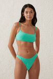 Straight Neck Crop Bikini Top, FRESH GREEN METALLIC - alternate image 1