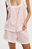 Button Through Tank And Short Set, TULLY CHECK PEACH - alternate image 2